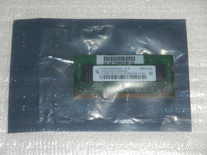 Модуль памяти SO-dimm DDR2 667 мгц 512 мб Qimonda