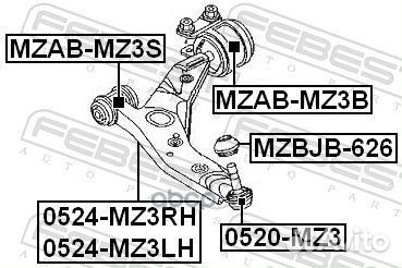 Сайлентблок передний переднего рычага mzab-MZ3S