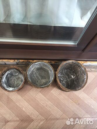 Кашпо для цветов из ротанга