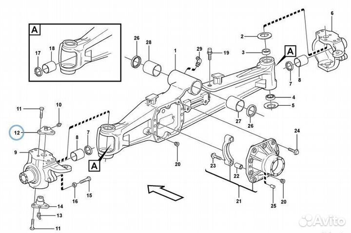 82850291 Шкворень на экскаватор погрузчик