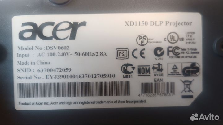 Проектор acer XD1150