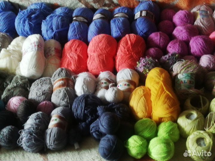 Пряжа для вязания пакетом новая и б/у