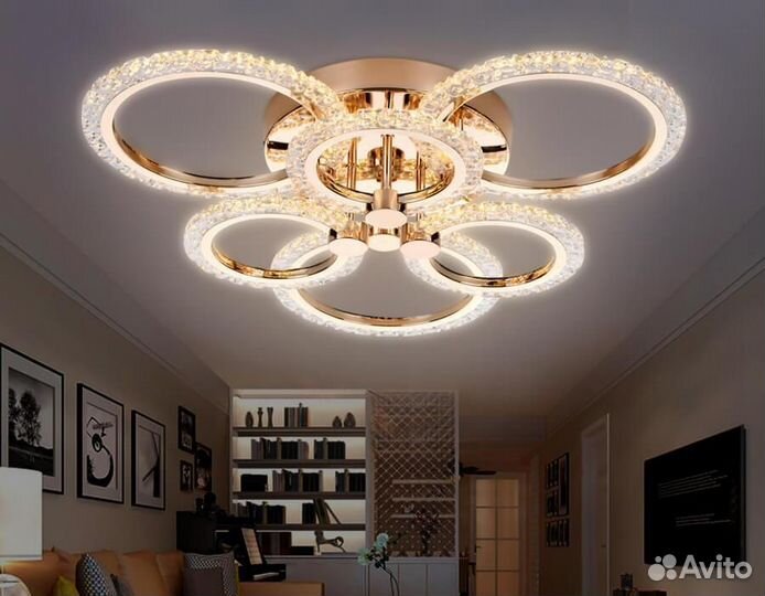 Люстра потолочная светодиодная с пультом