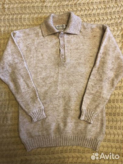 Винтажный мохеровый джемпер-поло