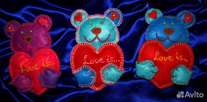 Магниты сувенирные. Мишка с сердцем