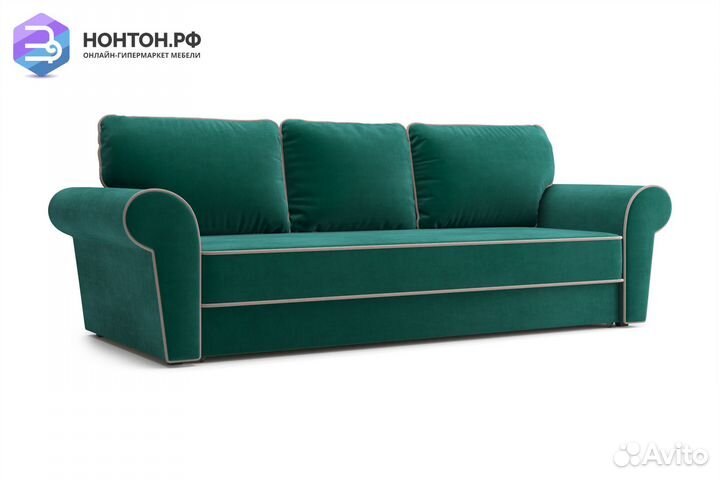 Диван еврокнижка Прованс 3-х местный изумрудный