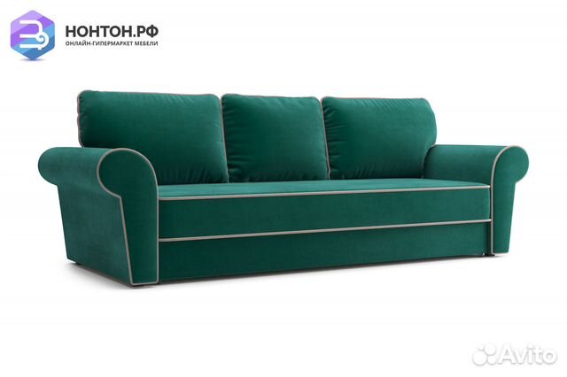 Диван еврокнижка Прованс 3-х местный изумрудный
