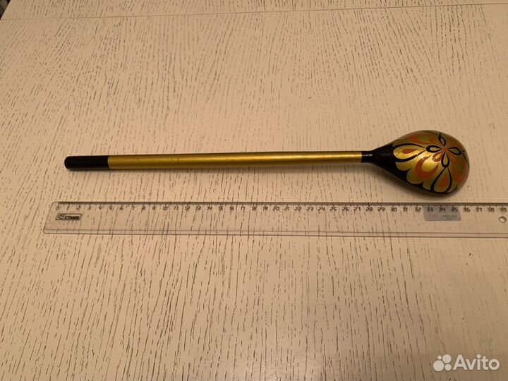 Деревянная ложка с длинной ручкой Хохлома