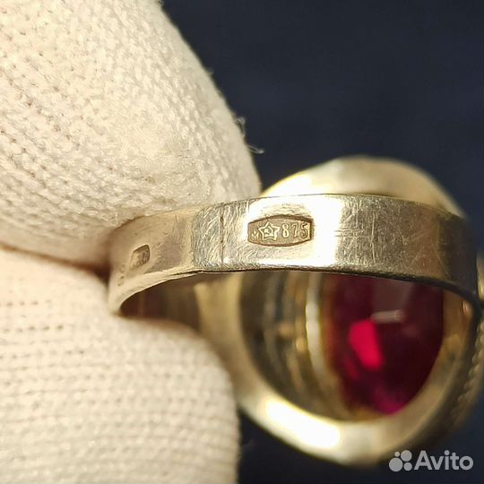 Серебряное Кольцо Корунд Серебро 875 Проба СССР