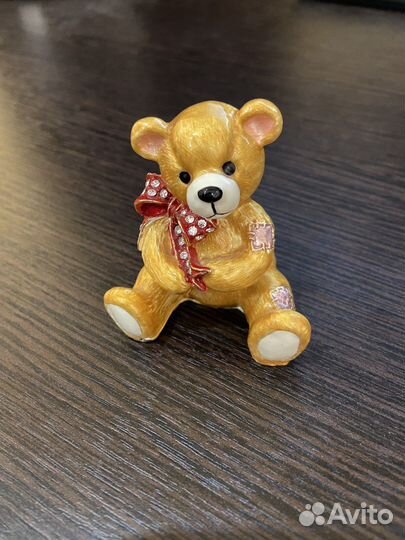 Шкатулка декоративная, металл. Медвежонок. Новая