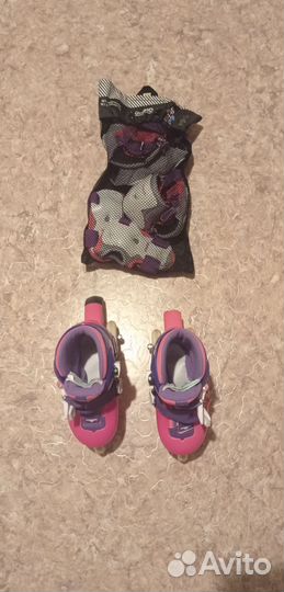 Роликовые коньки детские раздвижные с защитой