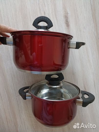 Набор кастрюль новый из нержавеющей стали