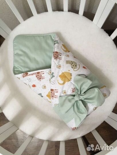 Детское одеяло в кроватку, конверт на выписку