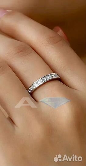Кольцо дорожка принцесса 1 ct бриллианты(муас.)