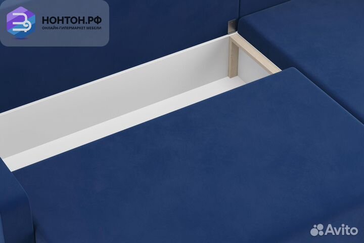 Диван угловой еврокнижка Мидгард темно-синий