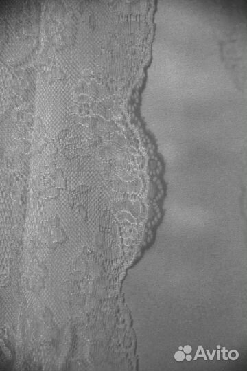 Свадебное платье, высокая талия, кружево, шампань