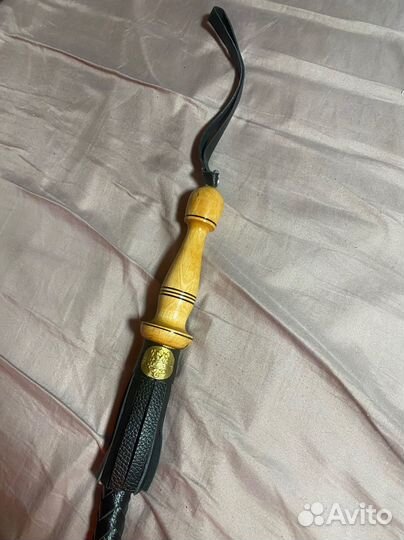 Нагайка казачья черная с деревянной ручкой 85 см