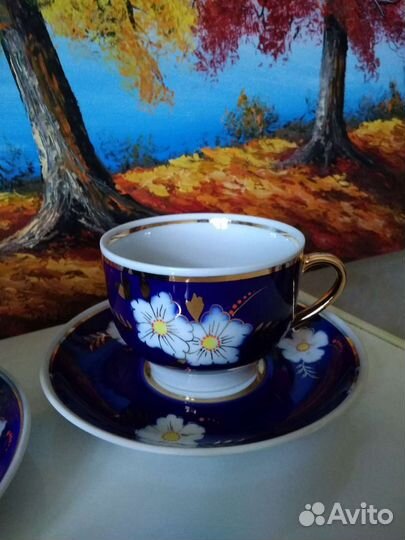 Чайные пары от сервиза Яблоневый цвет