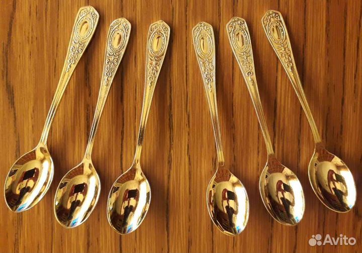 Чайные ложки покрытие серебро-золото Кольчугин