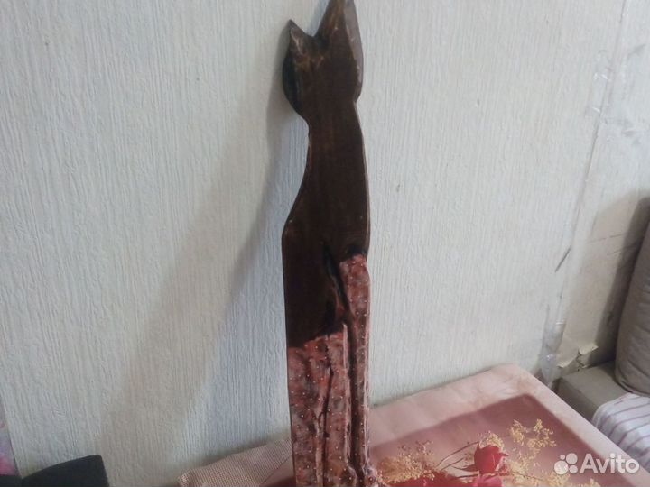 Статуэтка кошка деревянная