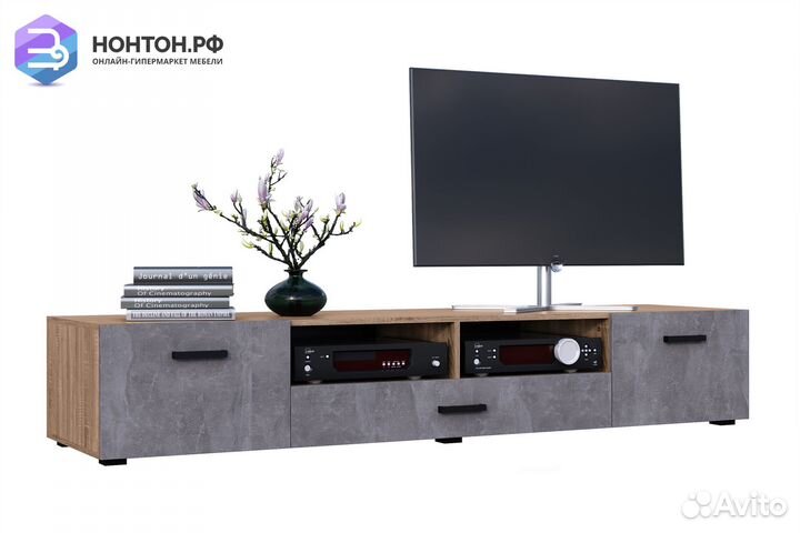 Тв-тумба Нэнси New бетон светлый / сонома