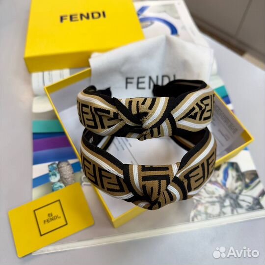 Ободок Fendi коричневый