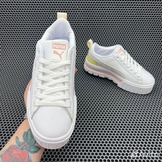 Кеды Puma Mayze White Peach Yellow