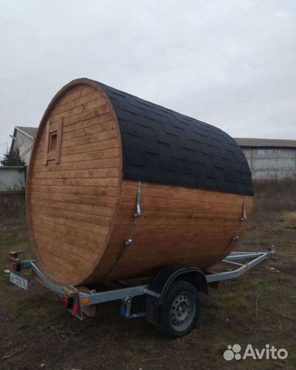 Баня бочка на колесах