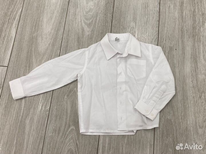 Рубашка белая 92 см, состояние 5+ (с видео)