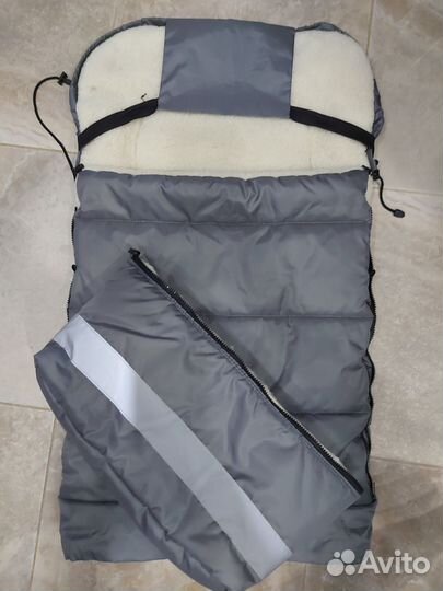 Зимний конверт в коляску на овчине