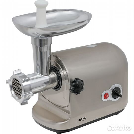 Мясорубка электрическая hiberg MG 400 X, стальной