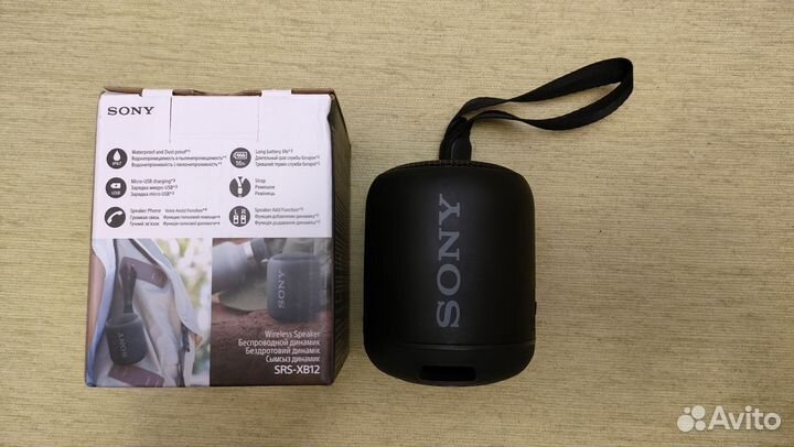 Портативная колонка bluetooth sony SRS-XB12 черная