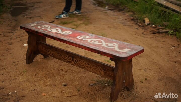 Расписная лавка (уличная мебель)