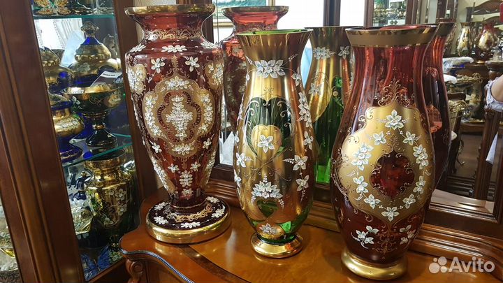 Вазы 60см 52см Богемия Чехословакия