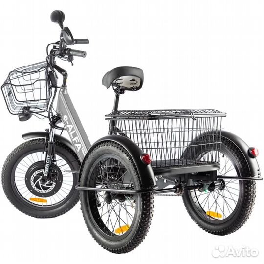 Электротрицикл green city e-alfa Trike Серебристый