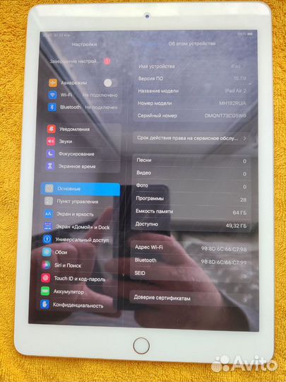iPad Air 2 64gb WiFi