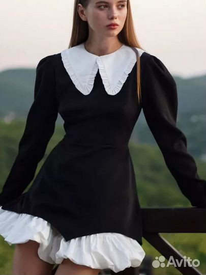 Платье черное-белое