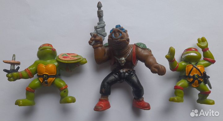 Черепашки-ниндзя минифигурки tmnt резиновые 1988 г