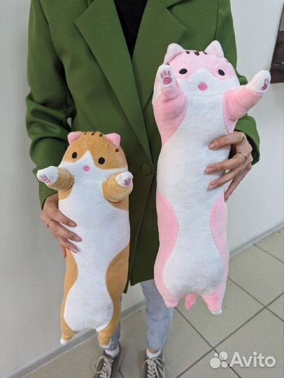 Кот батон 50см розовый