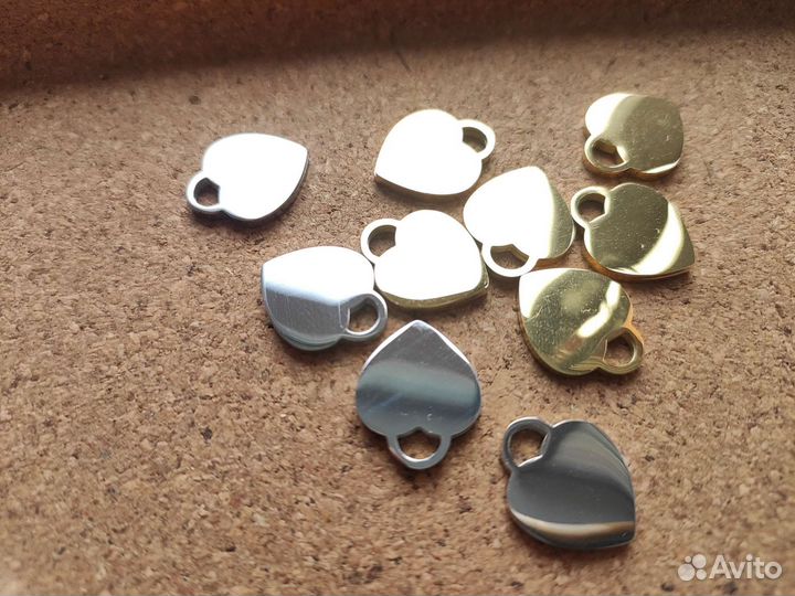 Новые подвески сердечки с перламутровыми вставками