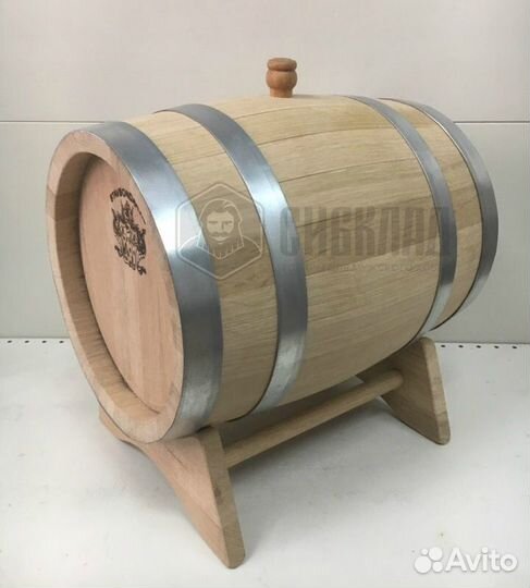 Бочка дубовая заливная, 15л (Средний обжиг) Ставб