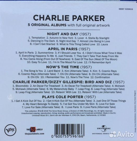 Charlie Parker - Original Albums (5CD)