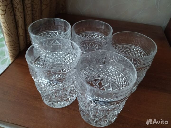 Хрустальные стаканы бокалы СССР набор 5 шт