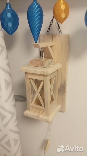 Светильник деревянный ручной работы