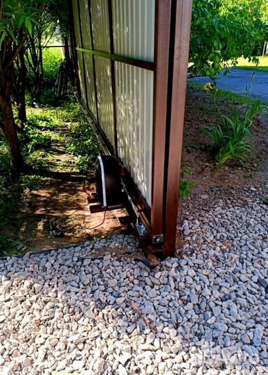 Каркас для откатных ворот с калиткой