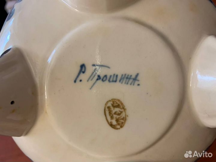 Ваза под фрукты. Гжель. Ручная работа