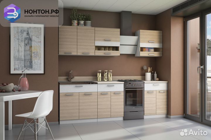 Кухня Эра Сахара 2.0 м белый артекс / сахара