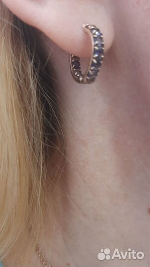 Серьги - конго с иолитами