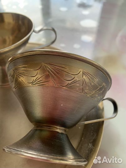 Набор кофейных чашек из мельхиора