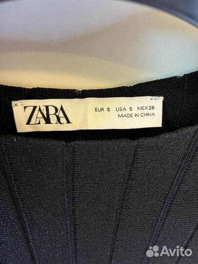 Платье макси плиссированное Zara S чёрное